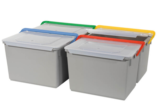 10-Liter Eimer, grau mit Farbcodierung
